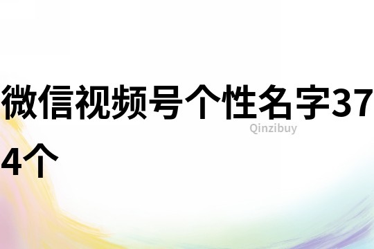 微信视频号个性名字374个