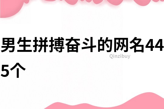 男生拼搏奋斗的网名445个