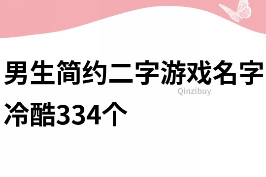 男生简约二字游戏名字冷酷334个