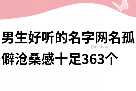 男生好听的名字网名孤僻沧桑感十足363个