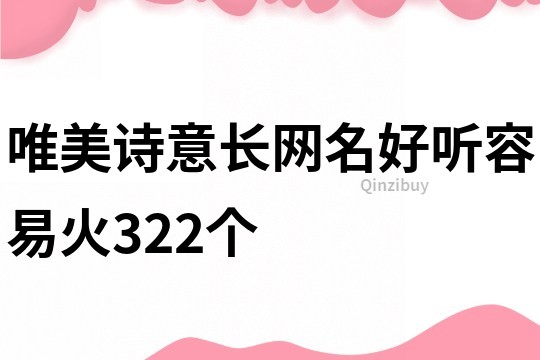 唯美诗意长网名好听容易火322个