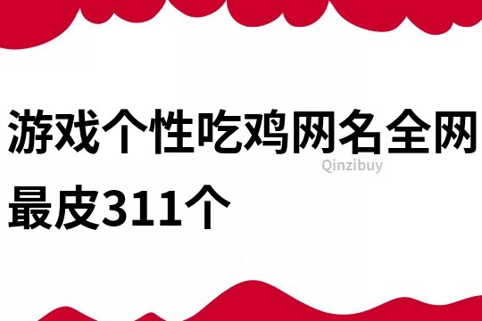 游戏个性吃鸡网名全网最皮311个