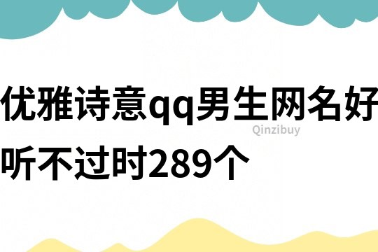 优雅诗意qq男生网名好听不过时289个