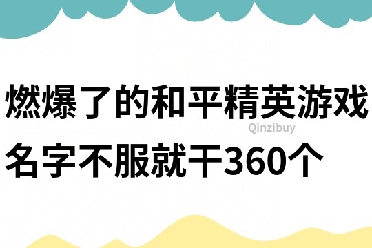 燃爆了的和平精英游戏名字不服就干360个