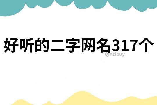 好听的二字网名317个