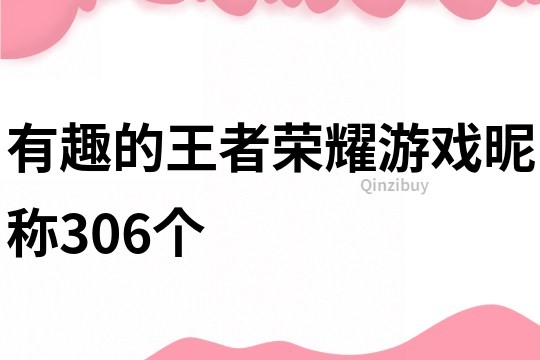 有趣的王者荣耀游戏昵称306个