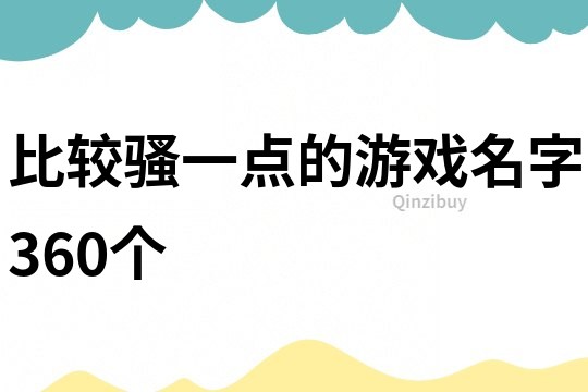 比较骚一点的游戏名字360个