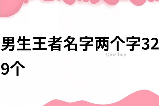 男生王者名字两个字329个