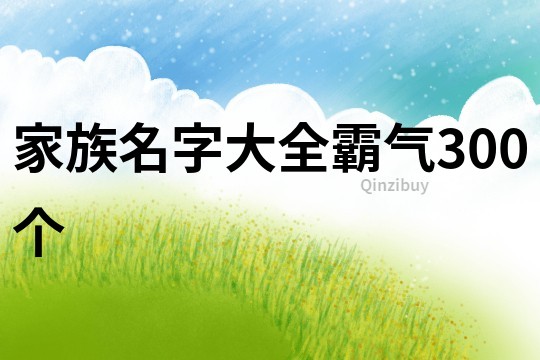 家族名字大全霸气300个