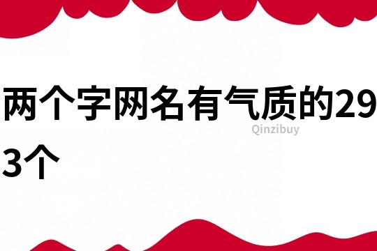 两个字网名有气质的293个