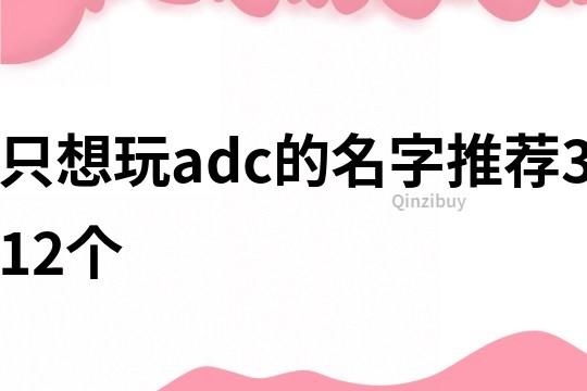 只想玩adc的名字推荐312个