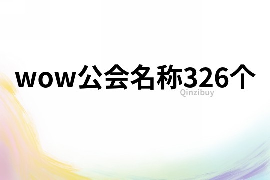 wow公会名称326个