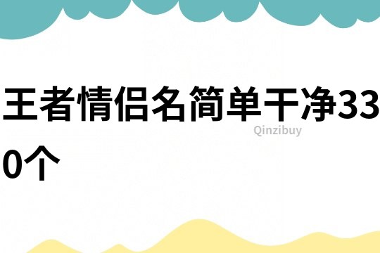 王者情侣名简单干净330个