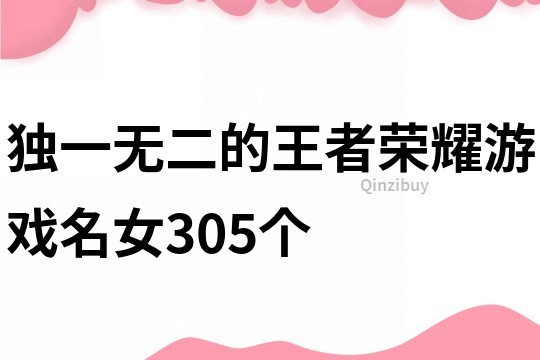 独一无二的王者荣耀游戏名女305个