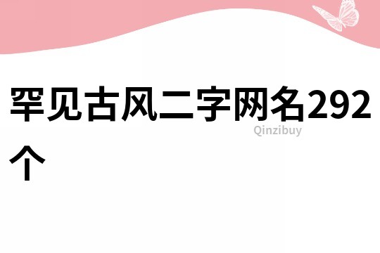 罕见古风二字网名292个