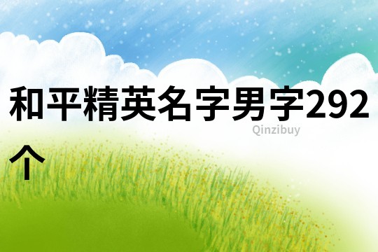 和平精英名字男字292个