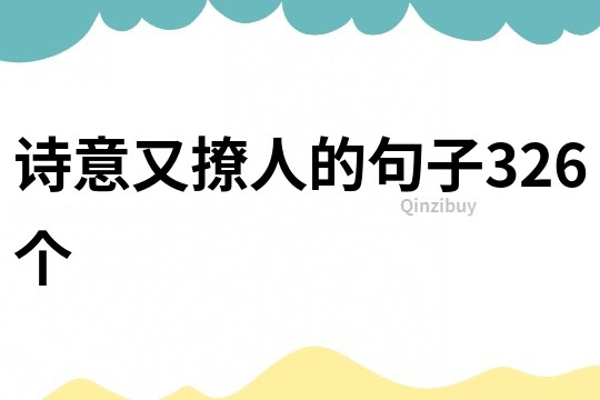 诗意又撩人的句子326个