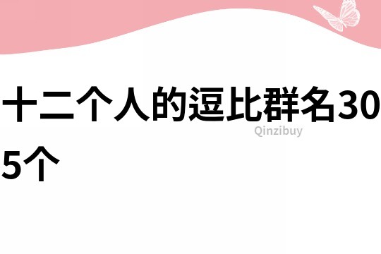 十二个人的逗比群名305个