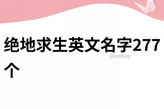 绝地求生英文名字277个