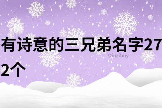 有诗意的三兄弟名字272个