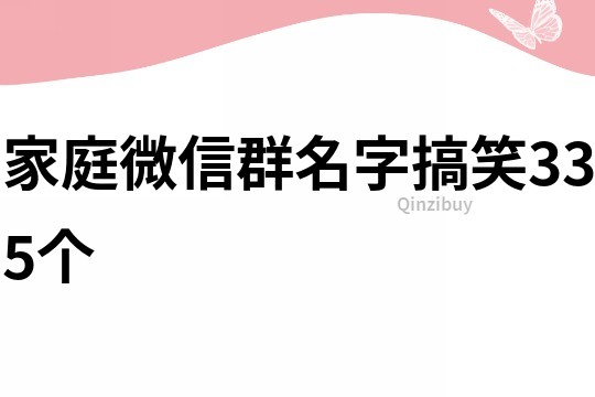 家庭微信群名字搞笑335个