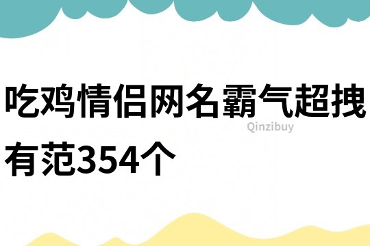 吃鸡情侣网名霸气超拽有范354个