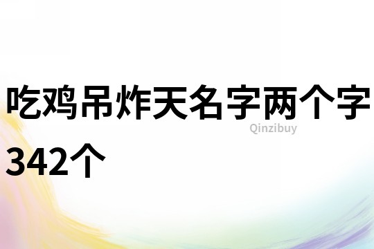 吃鸡吊炸天名字两个字342个