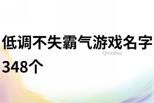 低调不失霸气游戏名字348个