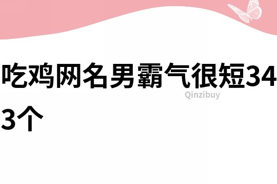 吃鸡网名男霸气很短343个