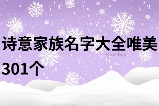 诗意家族名字大全唯美301个