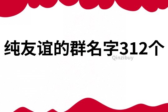 纯友谊的群名字312个