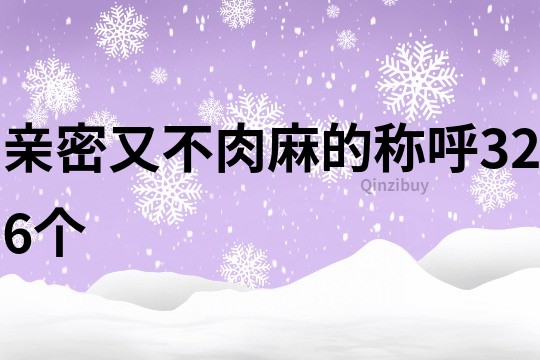 亲密又不肉麻的称呼326个