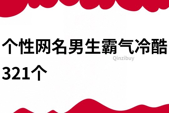 个性网名男生霸气冷酷321个