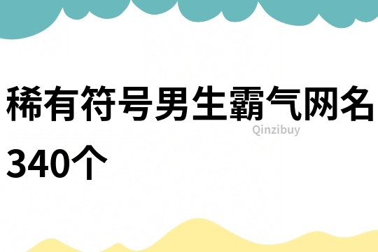 稀有符号男生霸气网名340个