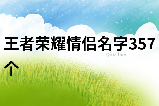 王者荣耀情侣名字357个