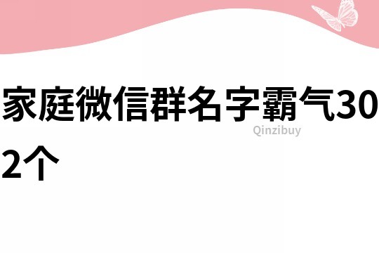 家庭微信群名字霸气302个