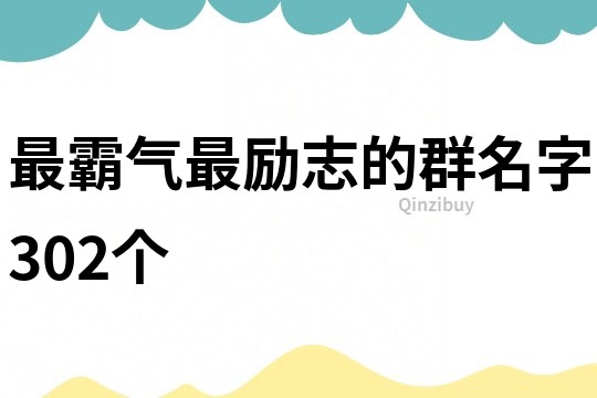 最霸气最励志的群名字302个