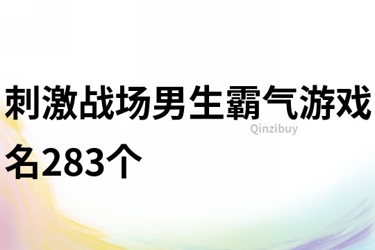 刺激战场男生霸气游戏名283个