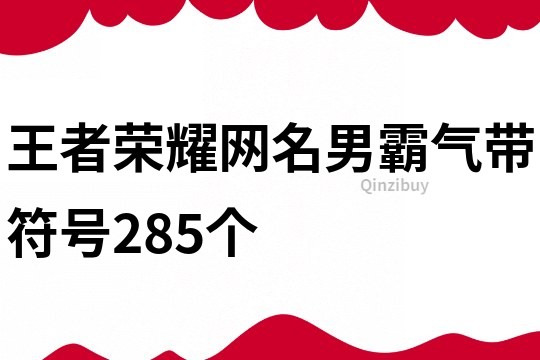 王者荣耀网名男霸气带符号285个