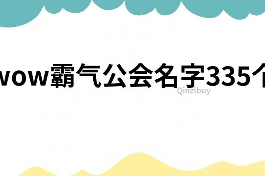 wow霸气公会名字335个