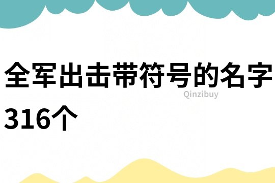 全军出击带符号的名字316个