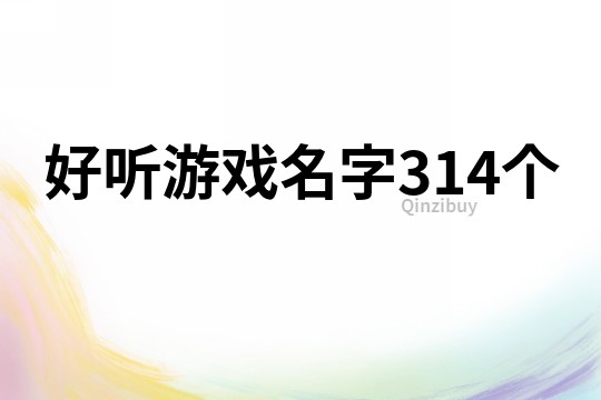 好听游戏名字314个