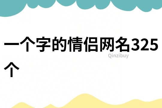 一个字的情侣网名325个