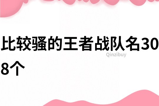 比较骚的王者战队名308个