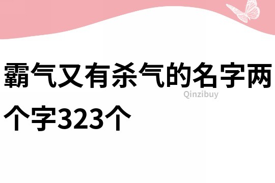 霸气又有杀气的名字两个字323个