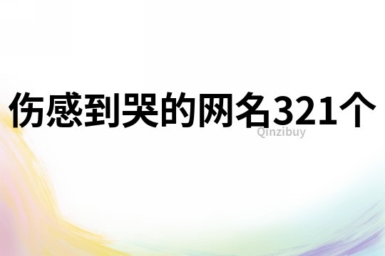 伤感到哭的网名321个