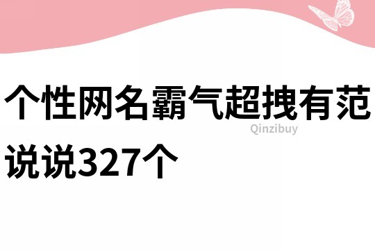 个性网名霸气超拽有范说说327个