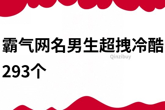 霸气网名男生超拽冷酷293个