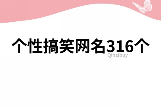 个性搞笑网名316个