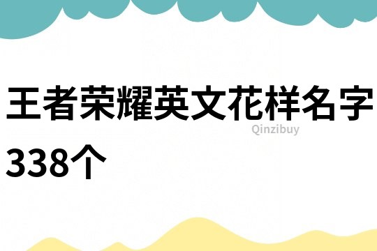 王者荣耀英文花样名字338个